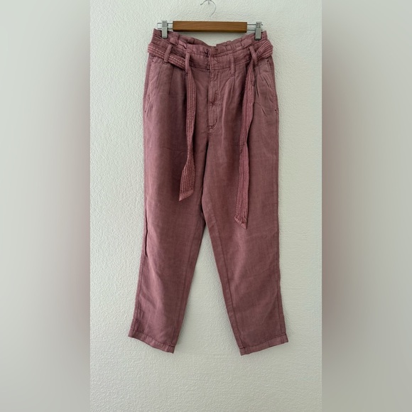 American Eagle Outfitters Dusty Rose Lyocell paper bag pants Size 6 Short - Picture 7 of 10